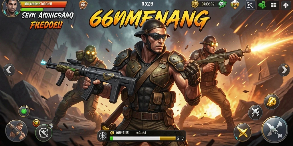 Screenshot gameplay menunjukkan aksi menegangkan di 66MENANG.