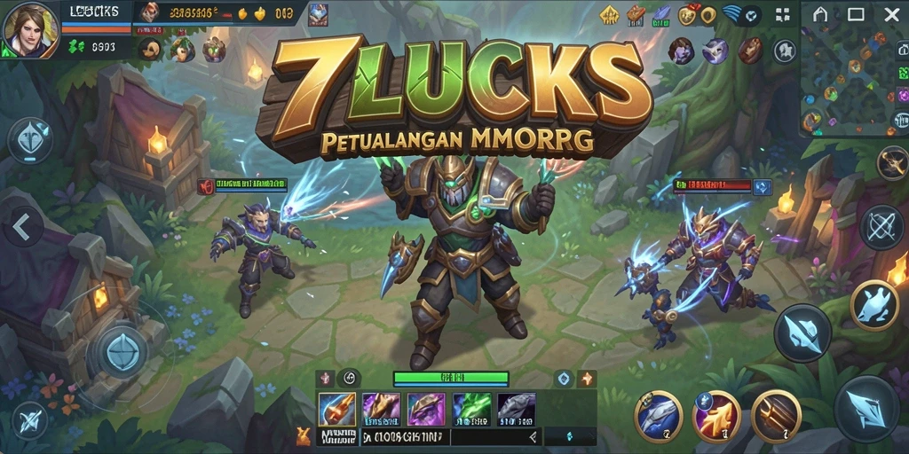 Tangkapan layar dari gameplay petualangan MMORPG di 77LUCKS.