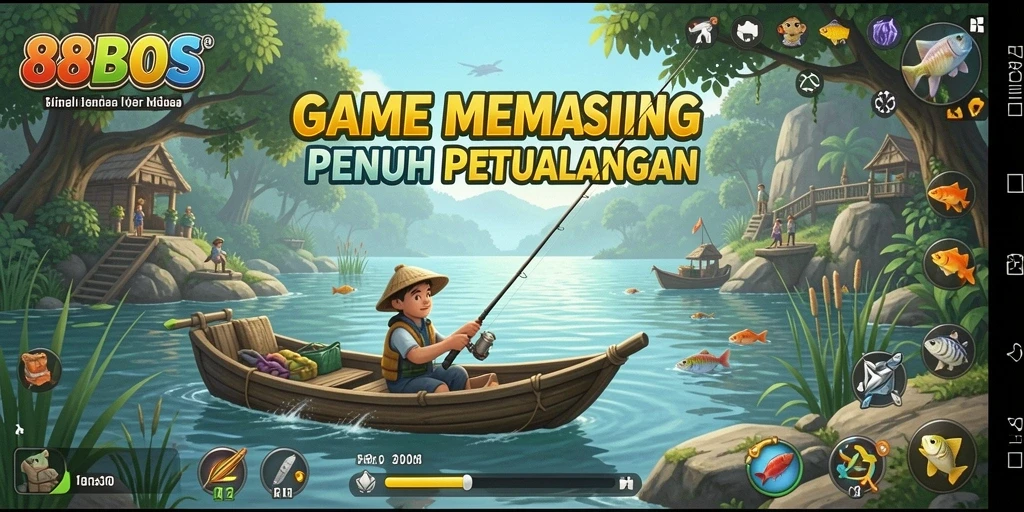 Screenshot gameplay 88BOS menampilkan aksi memancing yang mendebarkan.