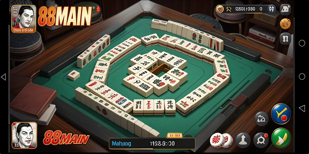 Screenshot gameplay <strong>88MAIN</strong> yang menampilkan suasana permainan Mahjong yang menyenangkan.