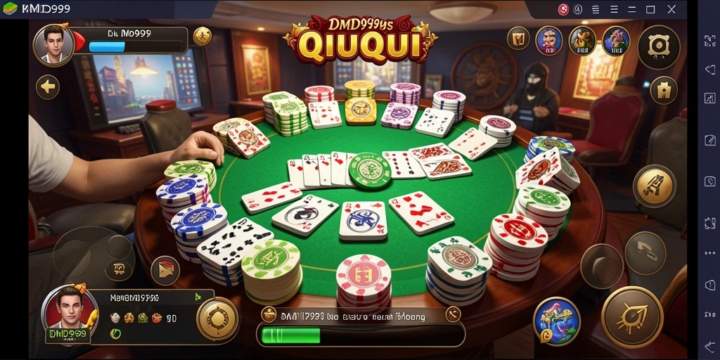 Tampilan gameplay DMD999 yang menegangkan saat bermain QiuQiu.