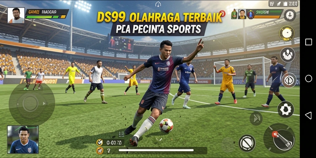 Gameplay DS99 yang intens dan kompetitif menampilkan aksi olahraga yang memukau.