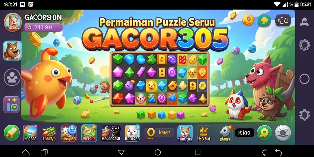 Tampilan gameplay GACOR305 yang menantang dan penuh warna.