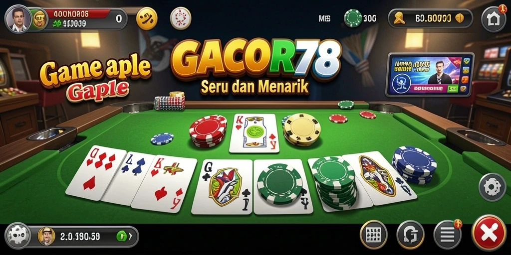 Screenshot gameplay seru dari GACOR78 yang menunjukkan keseruan bermain Gaple.