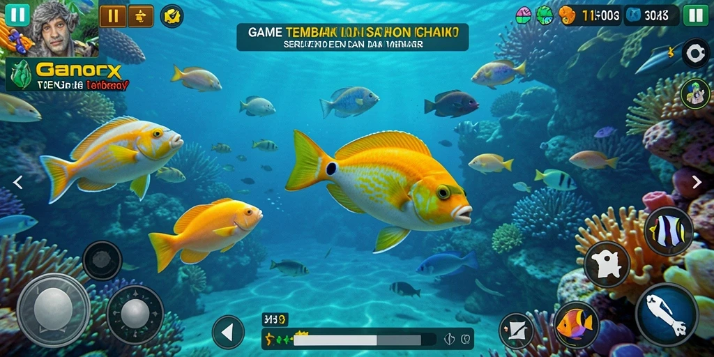 Tampilan gameplay H03 menembak ikan dengan efek yang menakjubkan.