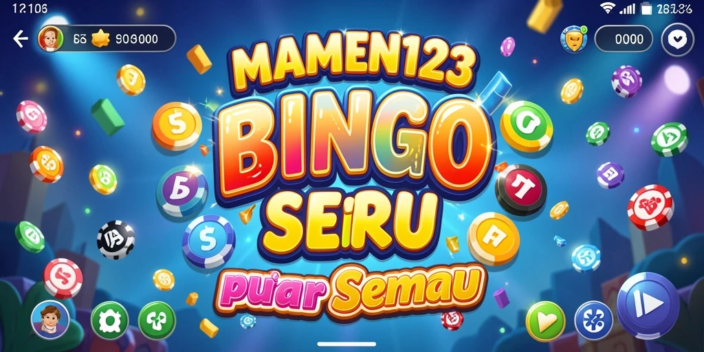 Screenshot MAMEN123 menampilkan gameplay seru Bingo dengan antarmuka menarik.