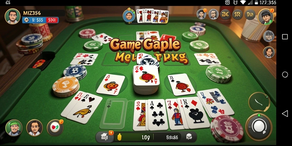 Screenshot Gameplay MZ356 dengan tampilan seru permainan Gaple.