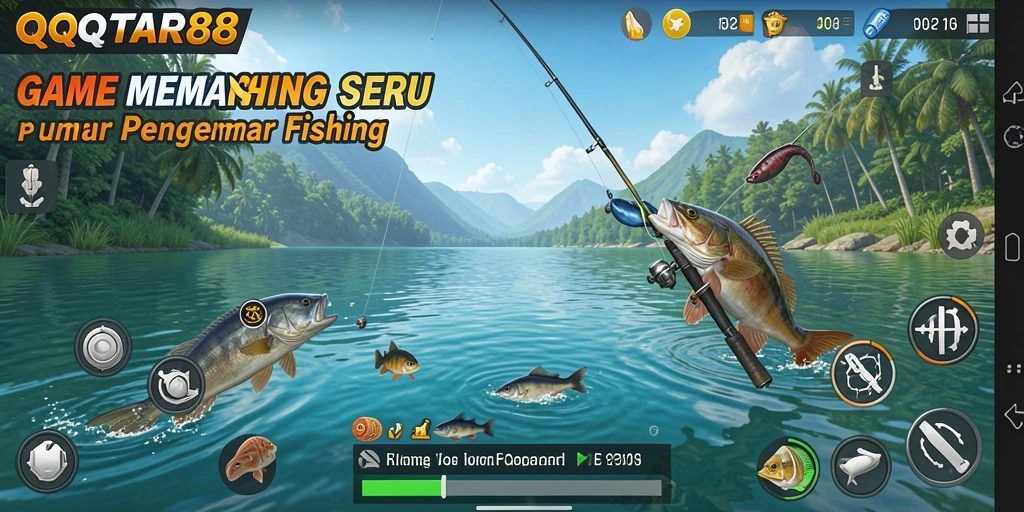 Tampilan gameplay QQSTAR88 yang mendebarkan dan penuh aksi memancing.