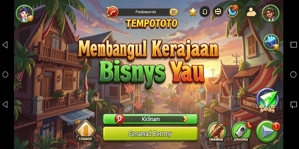 Tangkapan layar TEMPOTOTO yang menunjukkan aksi pembangunan bisnis Tycoon.